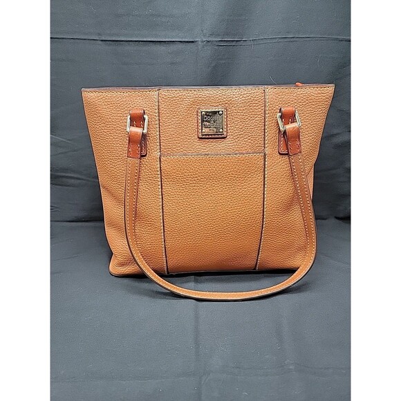 Dooney And Bourke Pebble Leather Lexington Shopper Bag Caramel 13x10x4 - Picture 1 of 14